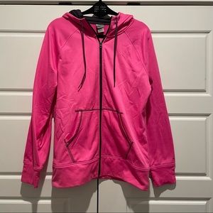 Champion Hot Pink Zip Up Hoody w Pockets Size Large Semi Fitted